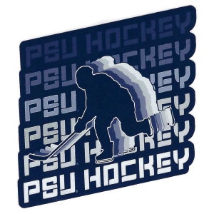 vinyl decal PSU Hockey repeat with skater shape
